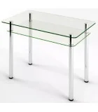 Glass dining table D-04-2 with tempered glass and chrome legs order